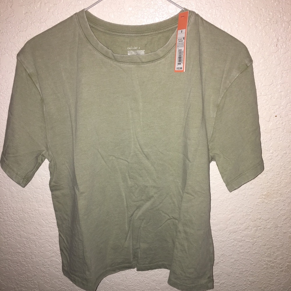 Colsie Womens Cotton Blend  Cropped Lounge T-Shirt